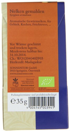 Sonnentor Nelken gemahlen, 1er Pack (1 x 35 g) - Bio -